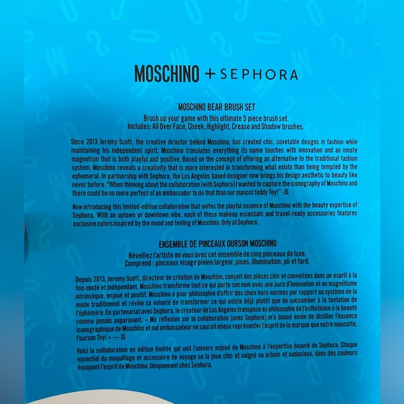 Moschino x Sephora Colab
Make up Brush Set NEW - Picture 3 of 4
